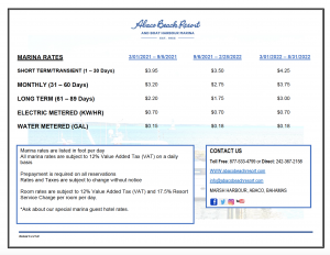 Abaco Beach Resort Marina Rates